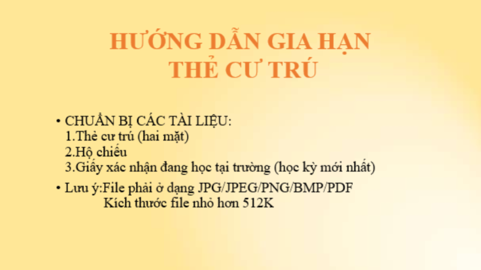 Hướng dẫn gia hạn thẻ cư trú